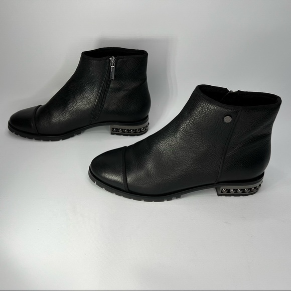 Karl Lagerfeld Shoes - Karl Lagerfeld Boots Paris Safia Leather Black Ankle Booties Block Biker Moto